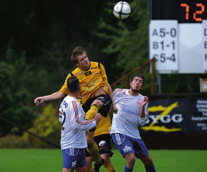 Peter Antonsson gjorde ett av målen när Ahlafors bortabesegrade Warta med 2-0 i lördags. Arkivbild: Allan Karlsson
