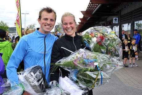 Segerparet. Daniel och Johanna Tidholm vann premiärupplagan av Ale Torgs Vårlopp. 