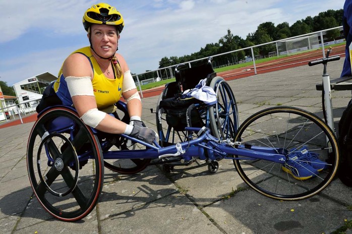 Nedräkningen har börjat. Om några veckor beger sig Gunilla Wallengren till London för att delta på sitt andra Paralympics. Gunilla är ute efter revansch efter motgången som hon tvingades uppleva i Peking för fyra år sedan. Fotograf: Allan Karlsson