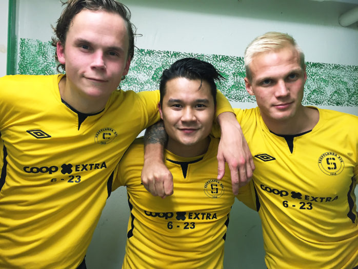 Målskyttar på rad. Alexander Andersson, Linus Carlsson och Jonas Rhodén såg till att SBTK tog sin tredje raka seger med varsin fullträff.