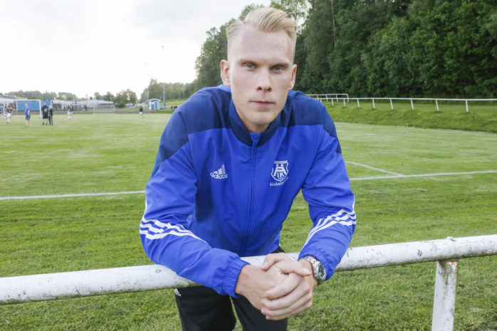 Målvakten Pontus Dahlberg från Älvängen är uttagen i den svenska VM-kvaltruppen. Arkivbild: Kristoffer Stiller. 