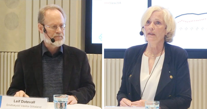 Leif Dotevall och Ann Söderström under fredagens presskonferens. 