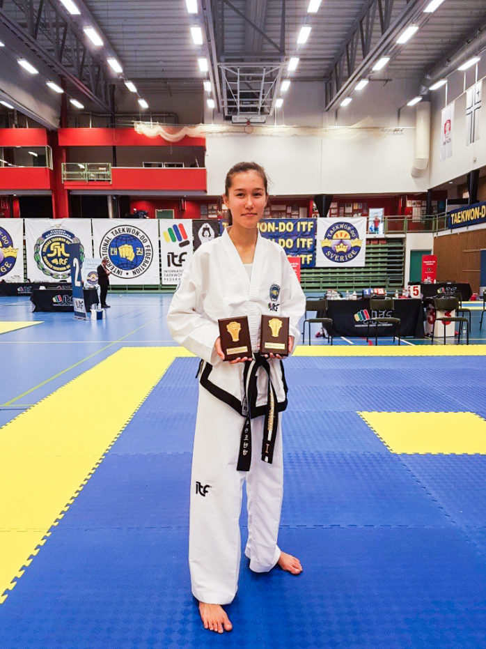 Ellen Sjöberg tog två SM-guld i taekwondo. Bild: Privat. 