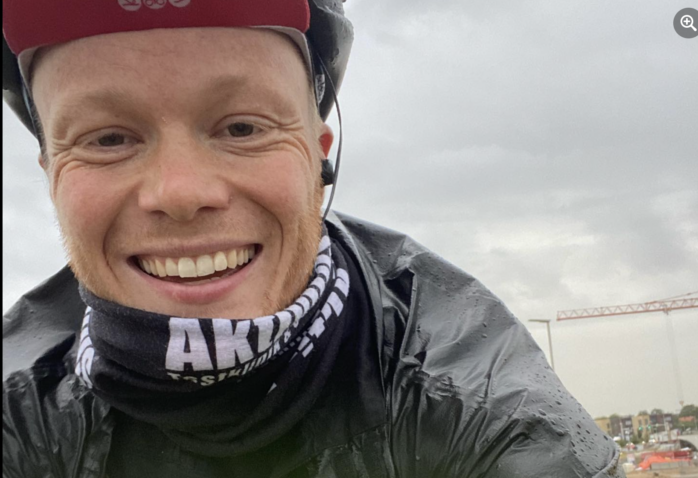 Johan Lindberg Blohm, 28, entreprenör på Klädkällaren till vardags, men nu ute på sitt livs cykeltur mellan Göteborg och Gibraltar. Foto: Privat