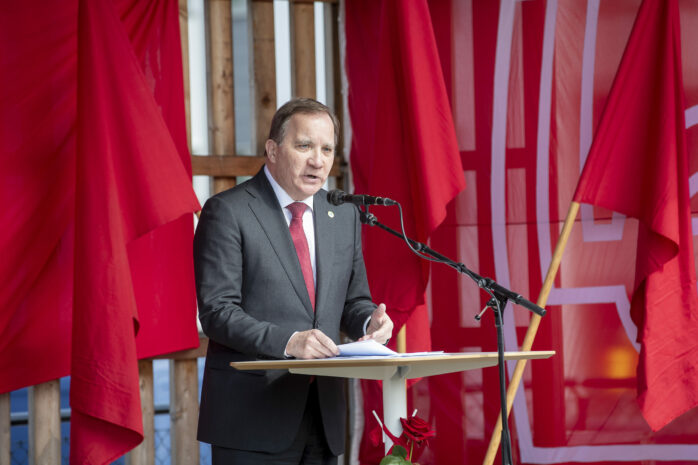 Förra året talade Stefan Löfvén i Älvängen inför storpublik på första maj.